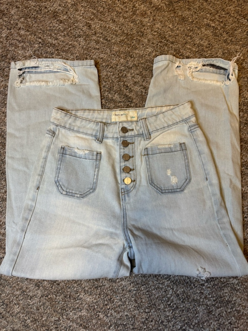 Banjara High-Rise Light Blue distressed Button-Fly Women’s Jeans